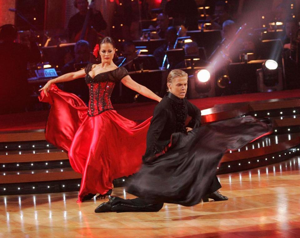 Brooke Burke and Derek Hough perform a dance on the seventh season of Dancing with the Stars.