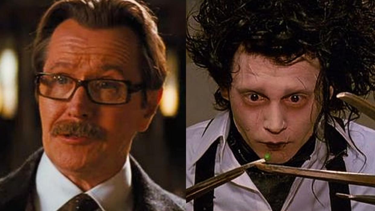  Gary Oldman in The Dark Knight and Johnny Depp in Edward Scissorhands. 