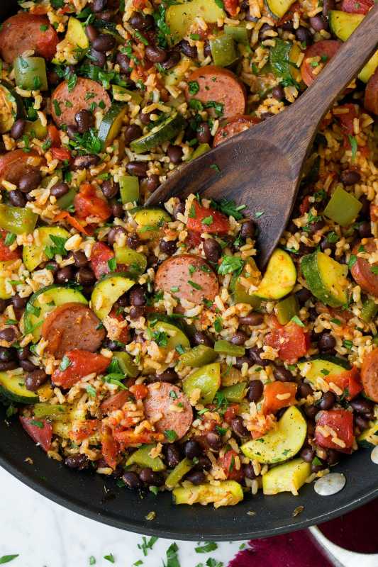 <p>Cooking Classy</p><p>Sausage zucchini and brown rice is an easy, flavorful one-pan meal you’ll want on repeat! It includes whole grain, veggies and lean protein so you just can’t go wrong here. The perfect busy-day recipe!</p><p><strong>Get the recipe: <a href="https://www.cookingclassy.com/sausage-zucchini-brown-rice-skillet-one-pan/" rel="nofollow noopener" target="_blank" data-ylk="slk:Sausage Zucchini and Brown Rice Skillet;elm:context_link;itc:0;sec:content-canvas" class="link rapid-noclick-resp">Sausage Zucchini and Brown Rice Skillet</a></strong></p>