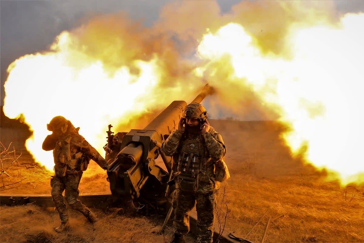 Ukrainian troops near Bakhmut on the eastern frontline  (AFP)