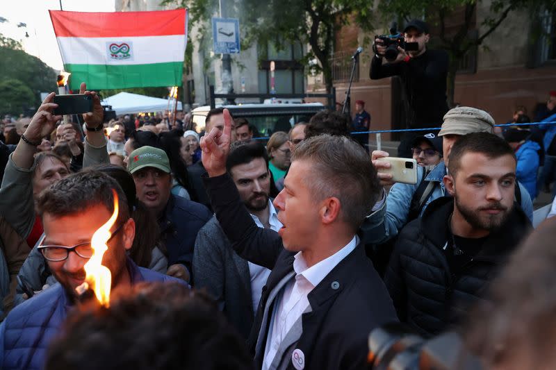 Protest to demand the resignation of the Hungarian Interior Minister Sandor Pinter and reforms in the child-protection system, in Budapest