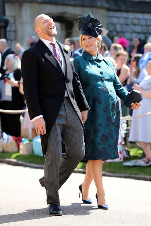 Mike Tindall and Zara Tindall arrives at St George's Chapel at Windsor Castle for the wedding of Meghan Markle and Prince Harry, in Windsor, Britain May 19, 2018. Gareth Fuller/Pool via REUTERS