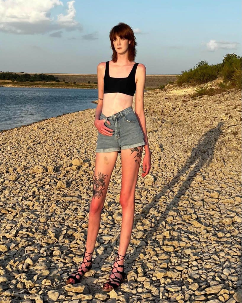 The super-tall Texan shares videos on TikTok, where trolls often leave rude remarks about her appearance. Jam Press/@maci.currin