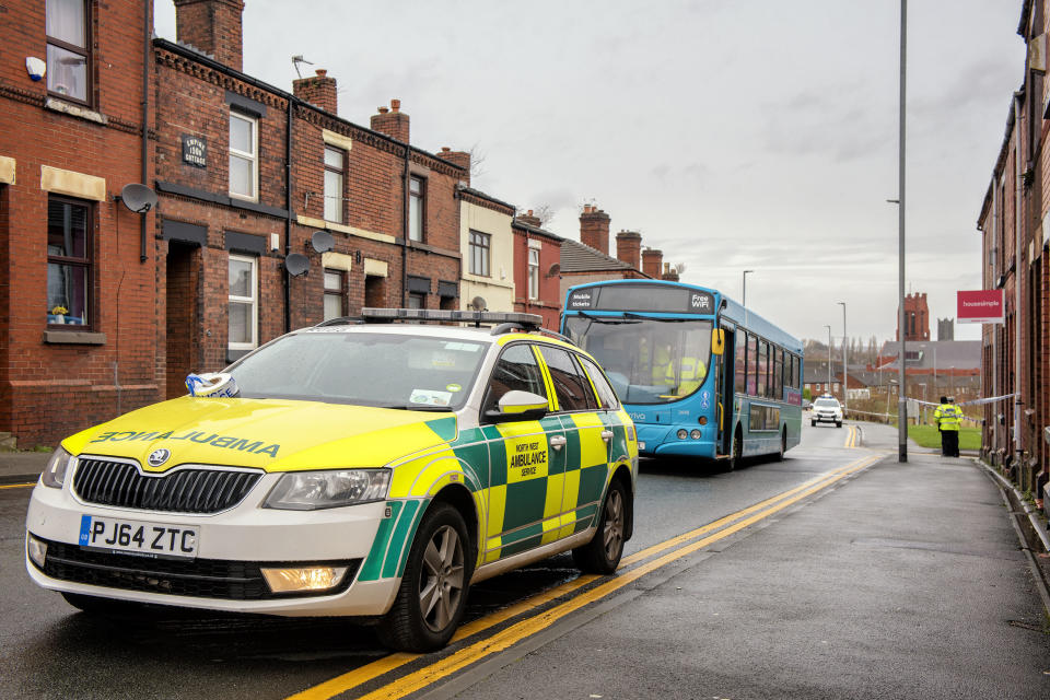 A pensioner died from a head injury sustained when a bus driver slammed on the brakes to avoid a collision