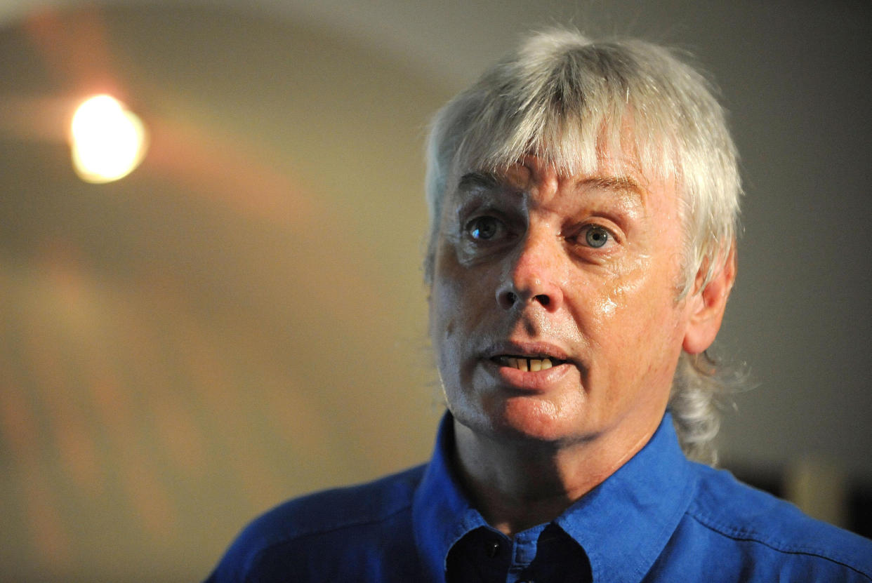 David Icke launches his campaign in the Haltemprice and Howden By-Election with a talk in Willerby, East Yorkshire.   (Photo by Anna Gowthorpe - PA Images/PA Images via Getty Images)