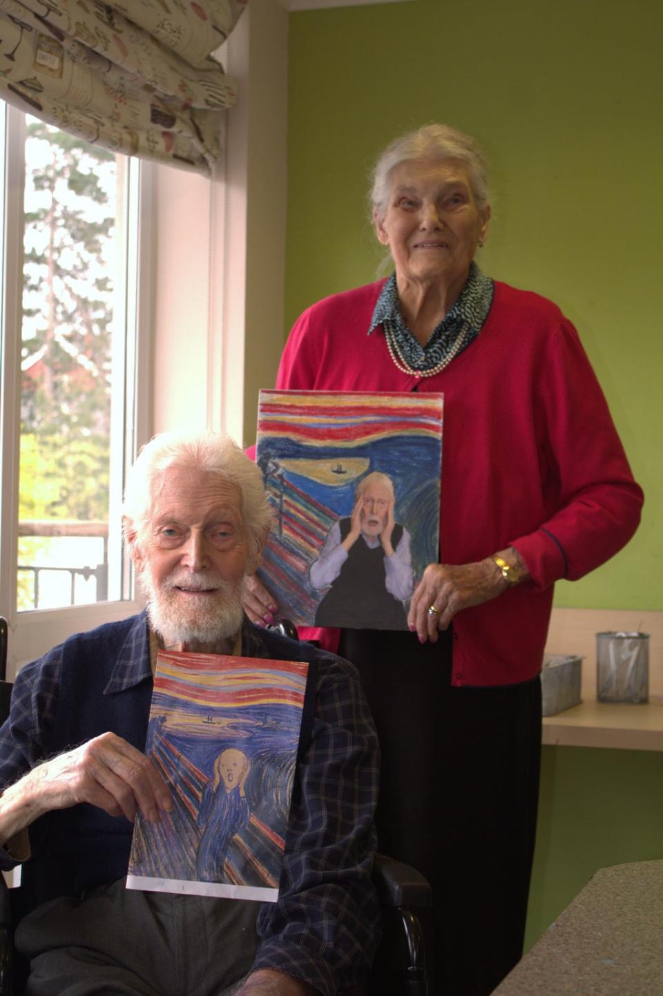 Residents pose with their recreation of Edvard Munch’s The Scream (Care UK) (Care UK)