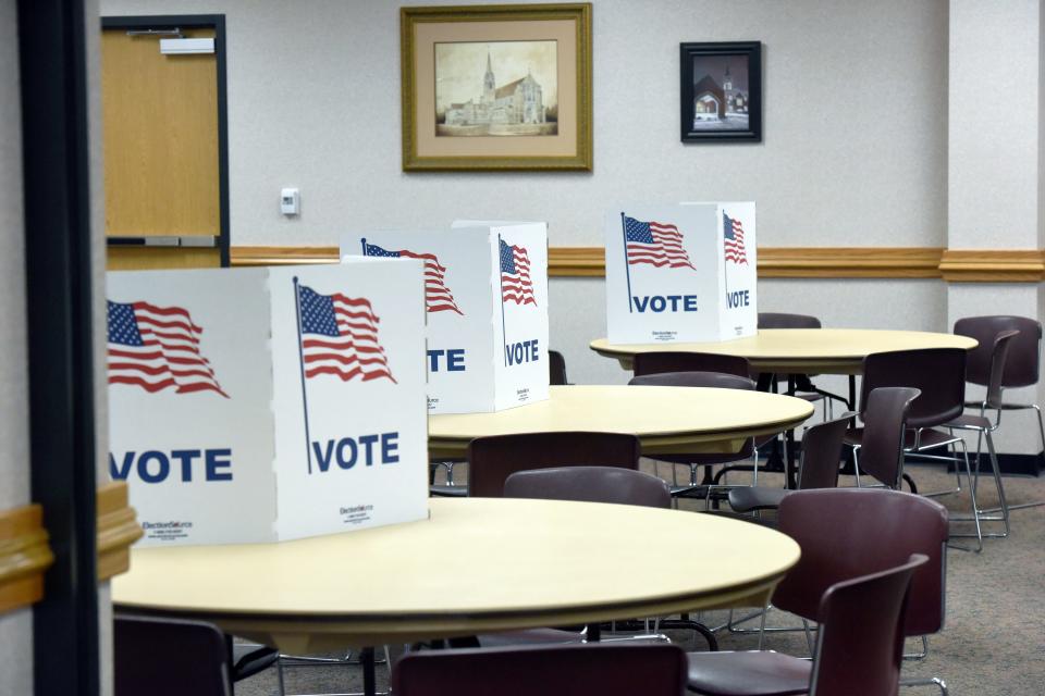 Voters turned out early at the First Lutheran Church in downtown Sioux Falls for the Republican primary election and vote on Amendment C on Tuesday, June 7, 2022.