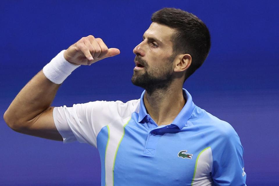 Djokovic then copied the celebration after the semi-final win (Getty Images)