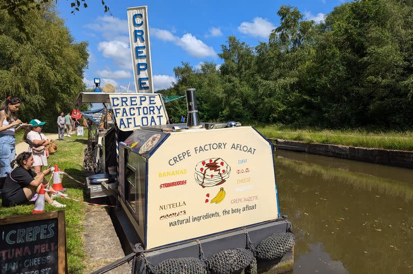 The Crepe Factory Afloat on the Bridgewater Canal at Boothstown