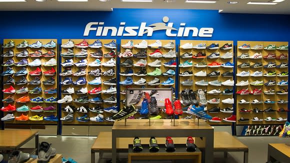 A Finish Line display within a Macy's store.