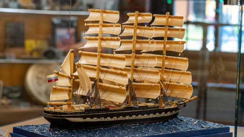 Marzipan made into a ship