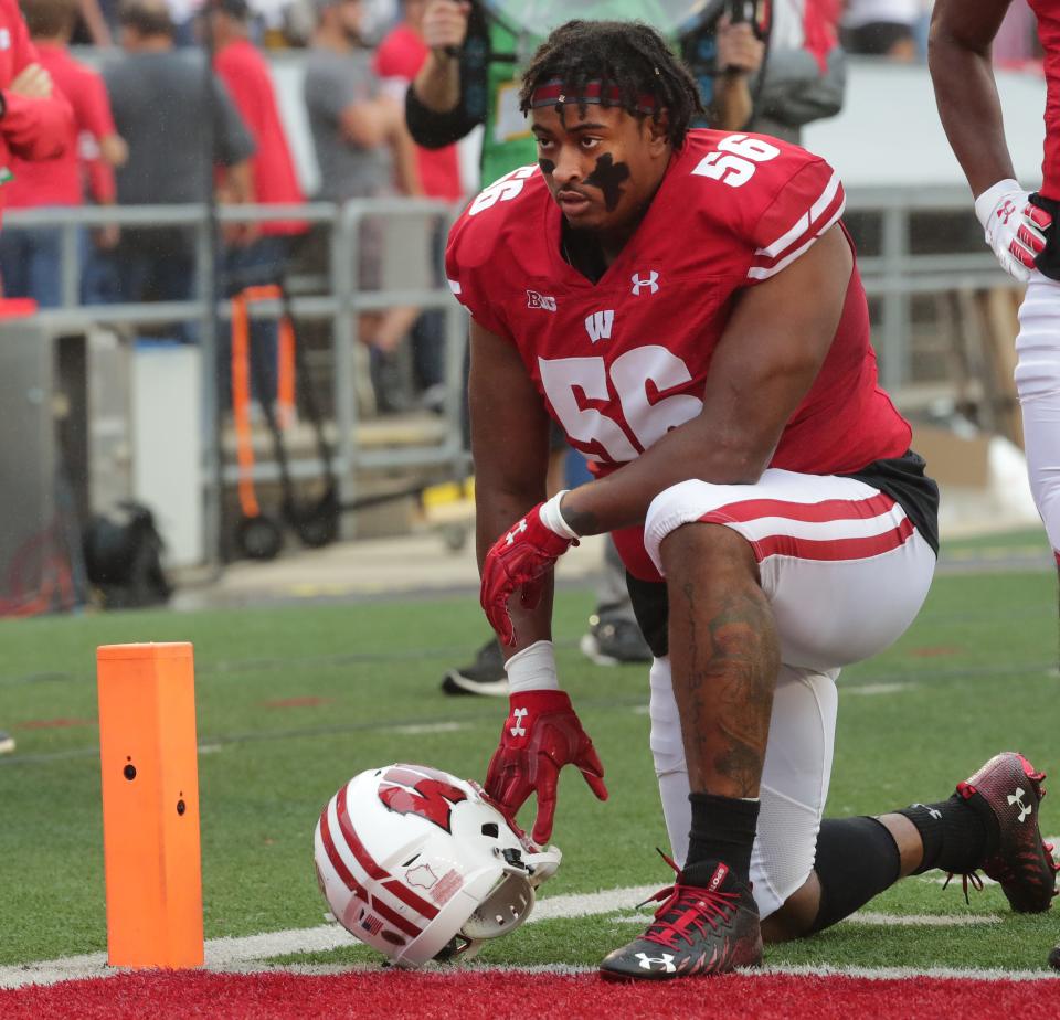 Wisconsin coaches will look to end Rodas Johnson to be a disruptor on the defensive line this season.