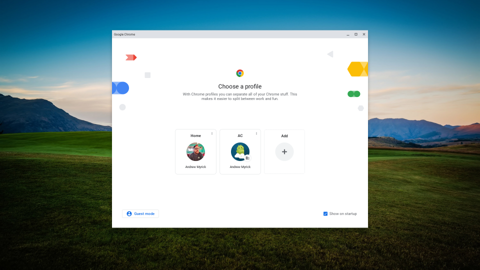 Lacros browser account switcher on ChromeOS 116