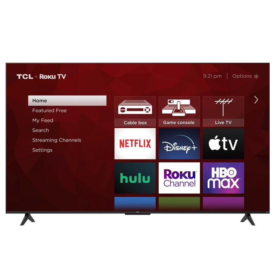 tcl-4-series 65 inch tv with smart apps on screen