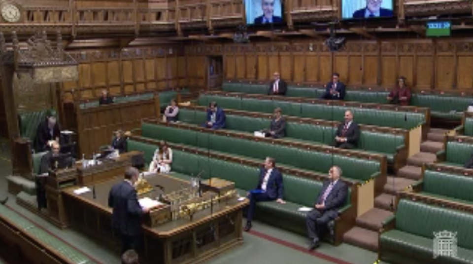 Peter Bone's virtual question was cut off. (Parliamentlive.tv)