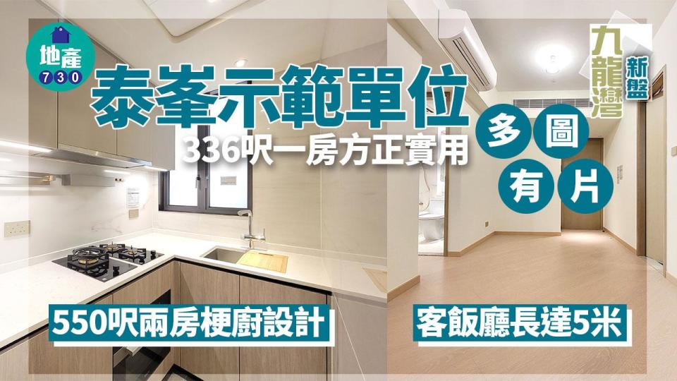 泰峯示範單位｜336呎一房方正實用 550呎兩房梗廚設計 客飯廳長達5米(多圖有片)