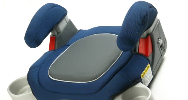 Graco children's booster seat, so older kids can comply with new government rules. the cupholders we