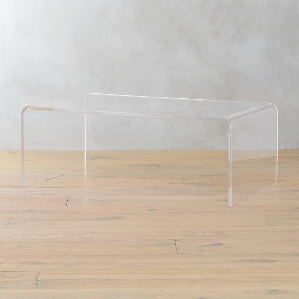 3) Peekaboo Acrylic Coffee Table