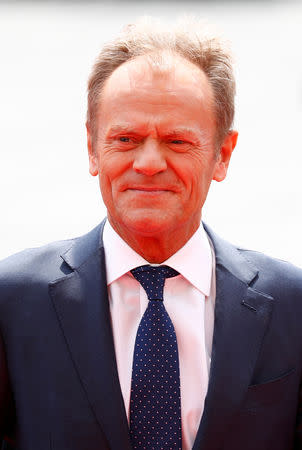 European Council President Donald Tusk arrives for the informal meeting of European Union leaders in Sibiu, Romania, May 9, 2019. REUTERS/Francois Lenoir