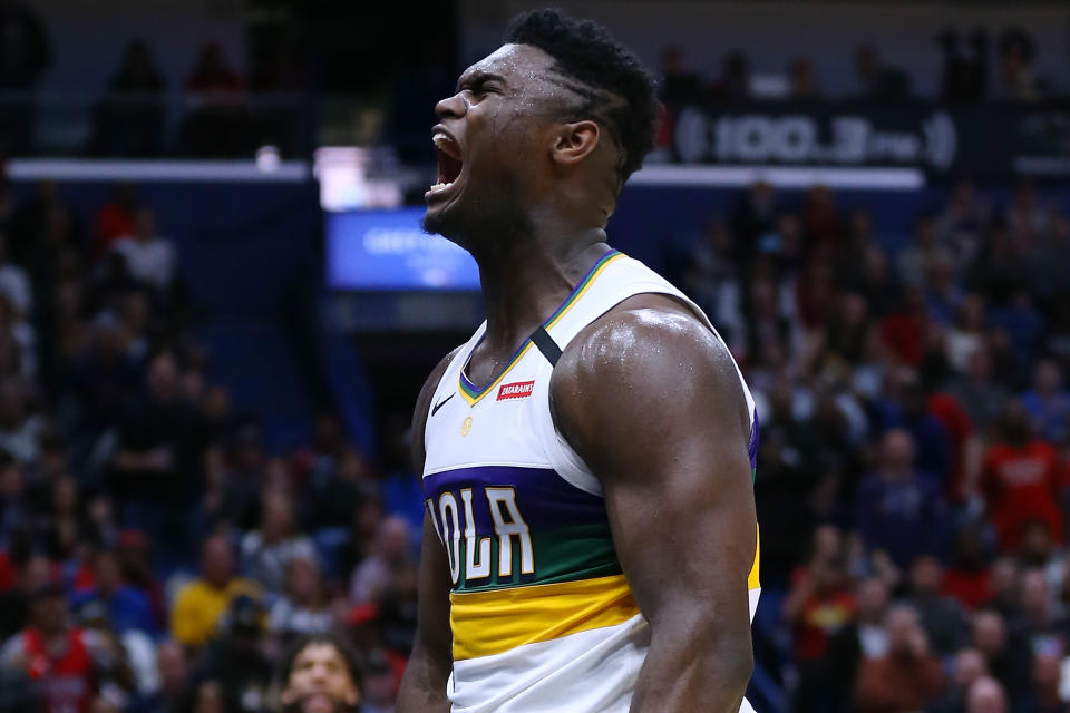 Zion Williamson is a small-ball god. (Jonathan Bachman/Getty Images)