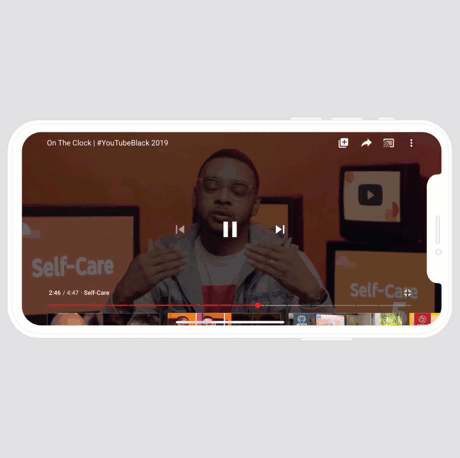 Gif showing YouTube's new chapters feature.