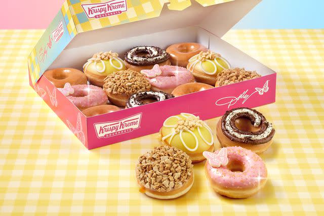 <p>Business Wire</p> Each batch of the Dolly Parton Southern Sweets Doughnut Collection comes with eight doughnuts — two of each flavor.