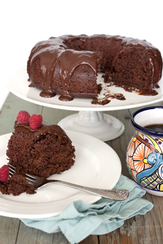 <p>Muy Bueno Cookbook</p><p>How can you make chocolate cake better? Add tequila, of course!</p><p><strong>Get the recipe: <a href="https://muybuenocookbook.com/mexican-chocolate-bundt-cake-with-tequila-almond-liqueur-ganache/" rel="nofollow noopener" target="_blank" data-ylk="slk:Mexican Chocolate Bundt Cake with Tequila Almond Liqueur Ganache;elm:context_link;itc:0;sec:content-canvas" class="link ">Mexican Chocolate Bundt Cake with Tequila Almond Liqueur Ganache</a></strong></p><p><strong>Related:<a href="https://www.yahoo.com/lifestyle/26-tequila-brands-actually-buy-221438709.html" data-ylk="slk:The 30 Best Tequila Brands for Sipping, Shots & Margaritas According to Master Distillers;elm:context_link;itc:0;sec:content-canvas;outcm:mb_qualified_link;_E:mb_qualified_link;ct:story;" class="link  yahoo-link"> The 30 Best Tequila Brands for Sipping, Shots & Margaritas According to Master Distillers</a></strong></p>