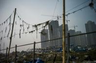 Rows of apartment blocks near the site of explosions in China's Tianjin