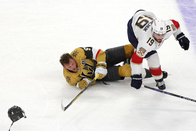 Stanley Cup Final: Matthew Tkachuk lays out Jack Eichel with crushing hit  in Game 2