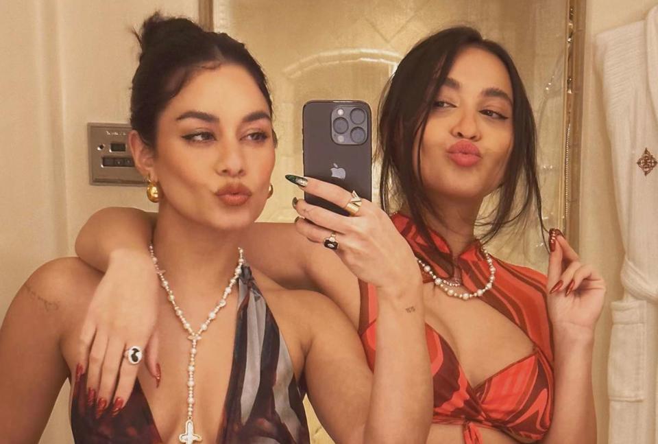 <p>Vanessa Hudgens Instagram</p> Vanessa Hudgens (left) and Stella Hudgens