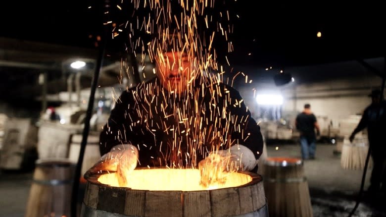 Charring of Basil Hayden barrels