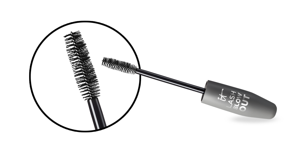 The mascara tube was inspired by Drybar's Half Pint round brush, which is the key to a bouncy blowout, complete with volume and lift at the roots. (Photo: It Cosmetics)