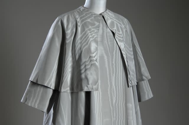 <p>Chicago History Museum/Getty Images</p> Silk moire by Cristobal Balenciaga