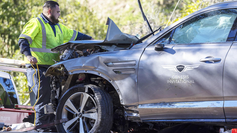 Tiger Woods' car, pictured here after the crash.