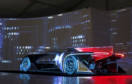 The Faraday Future FFZERO1 electric concept car is unveiled during a news conference in Las Vegas, Nevada January 4, 2016. REUTERS/Steve Marcus