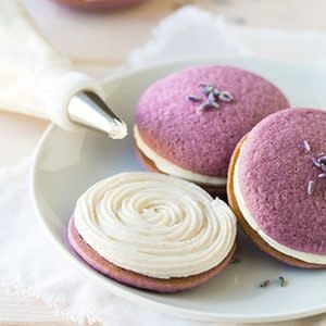 Lavender Whoopie Pies with Vanilla Bean Frosting