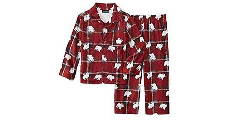 Joe Boxer Plaid Bear Flannel Pajama Set