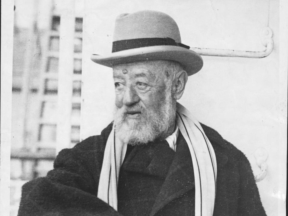 The American philanthropist Nathan Straus (77), aboard the deck of a ship. He has been nominated as America's foremost Jew, by the Jewish Tribune in recognition of his work for the poor.