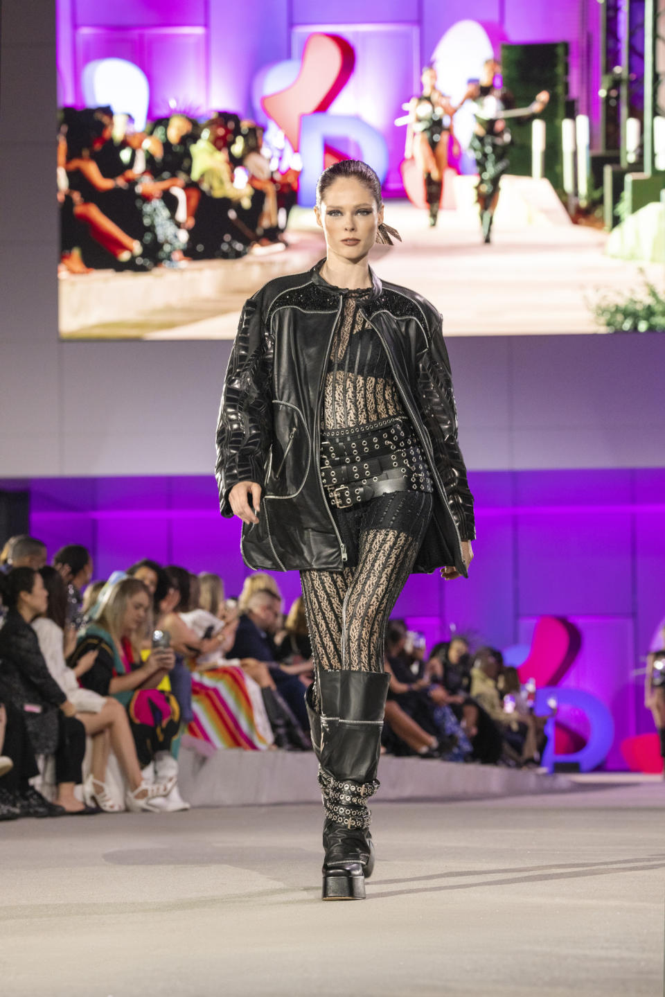 Coco Rocha on the runway at the Savannah College of Art and Design 2023 Fashion Show.