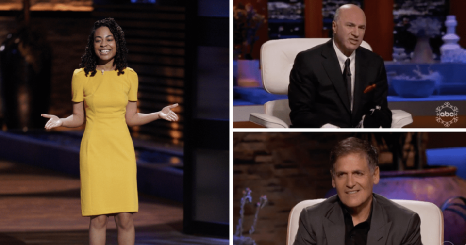 Tania Speaks presents her company to the Sharks on ABC’s Shark Tank.<br>(Screenshot)