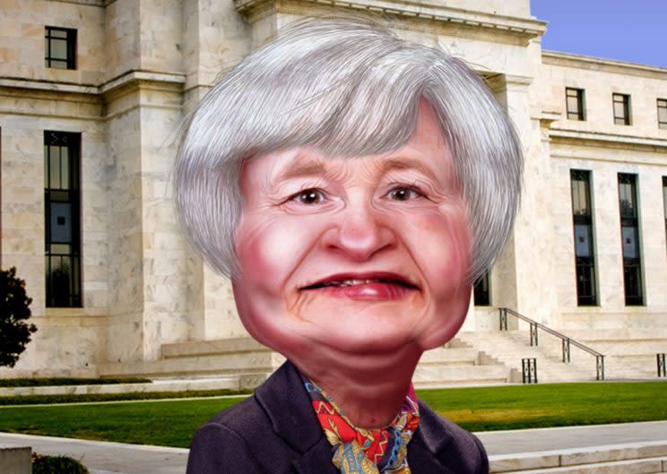 Fed Chair Janet Yellen Caricature