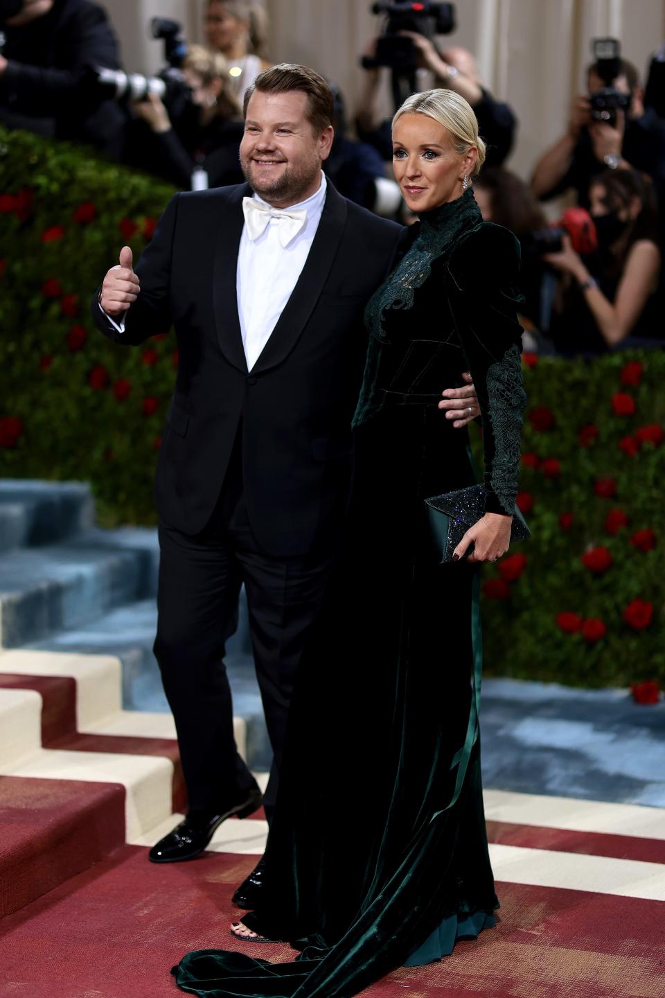 James Corden and Julia Carey attend the 2022 Met Gala.