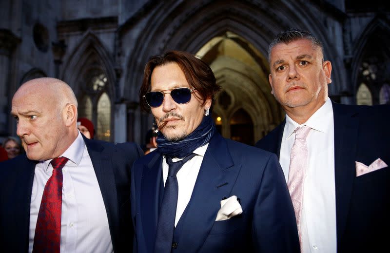 Actor Johnny Depp leaves the High Court in London