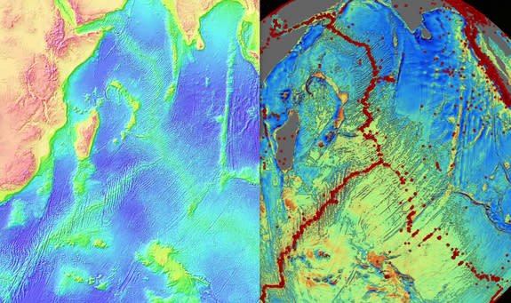 El nuevo mapa topográfico (derecha) muestra muchos más detalles que el previo (izqda) de 1997. (LiveScience).