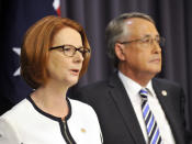 <p>No challengers in leadership ballot. Julia Gillard is elected unopposed as Prime Minister. Wayne Swan remains as Deputy Prime Minister. Photo: AAP</p>