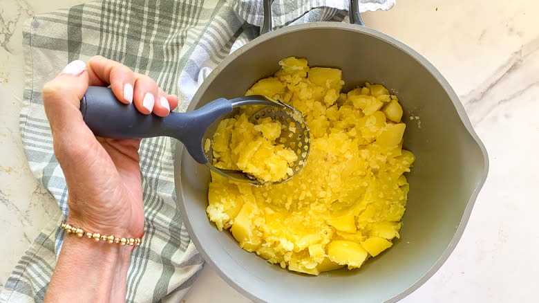 Mashing the potatoes