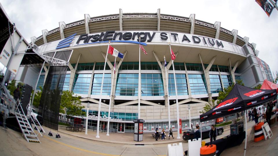 This is FirstEnergy Stadium before a game between the Cleveland Browns and the Pittsburgh Steelers in Cleveland, Ohio, Thursday, Sept. 22, 2022.