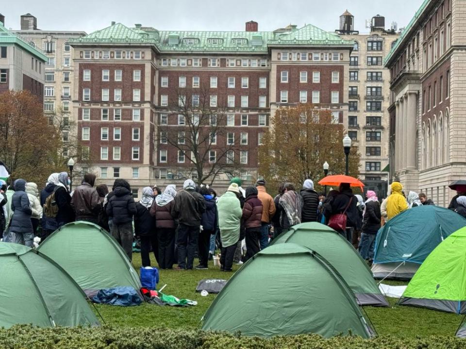 Protesters set up dozens of tents, but the demonstration was short-lived after Columbia University president Minouche Shafik gave the green light for cops to clear the encampment. Robert Miller