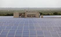 A general view shows solar panels at the Benadir Electricity Company (BECO) solar project in Mogadishu