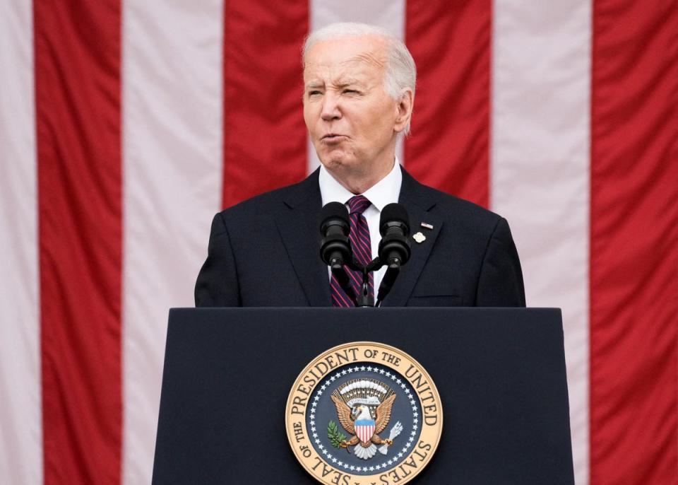 Biden speaks on Memorial Day at Arlington National Cemetary (REUTERS)